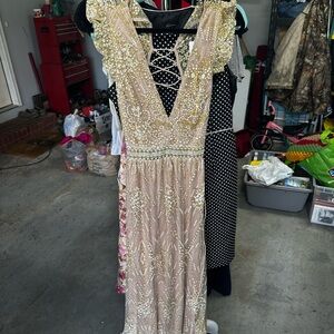 Hello Molly Gold Sequin Maxi Gown